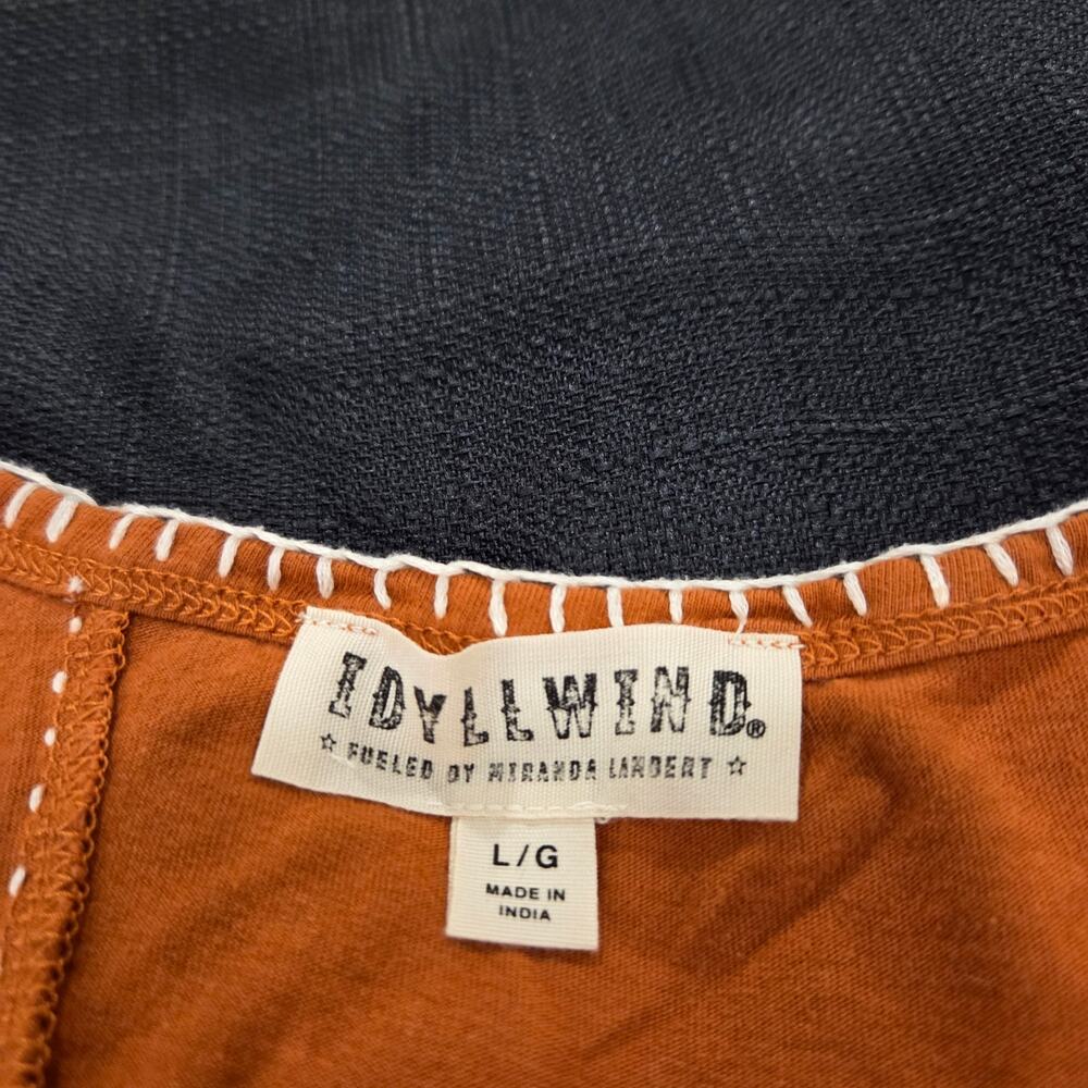 Idyllwind Miranda Lambert Western Contrast Stitch Tank Top Orange Womens Size L - Picture 3 of 13